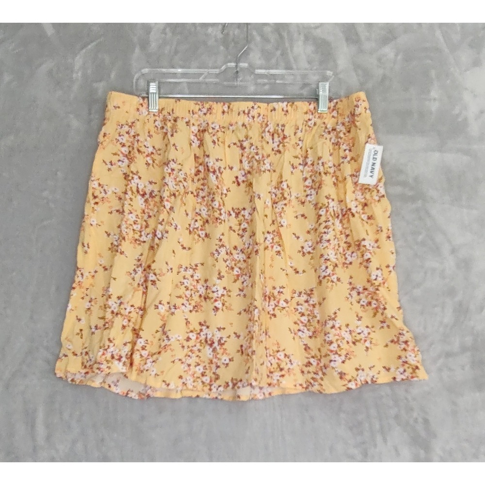 Old Navy‎ Floral Mini Skirt Bundle Of 2 Yellow Black Elastic Waist Womens XL NWT - Picture 5 of 12